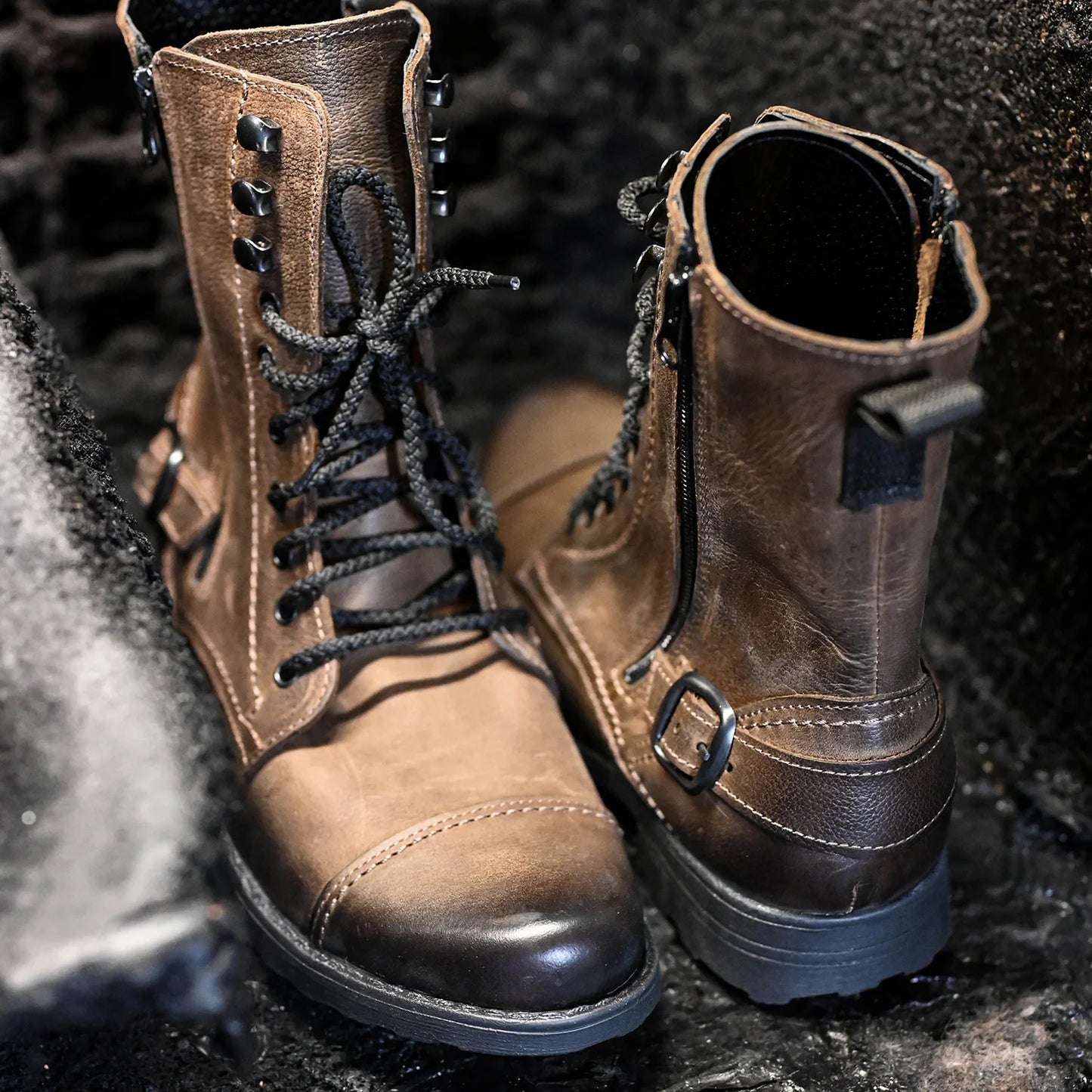 Pánské vysoké kožené boty Noah Hnědé – ručně šité z prémiové kůže | KarolShoes