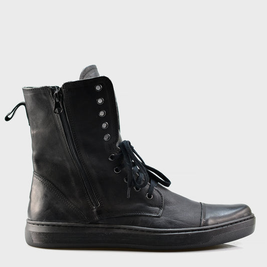 Handmade Black Leather Men’s Combat Boots – Liam | KarolShoes