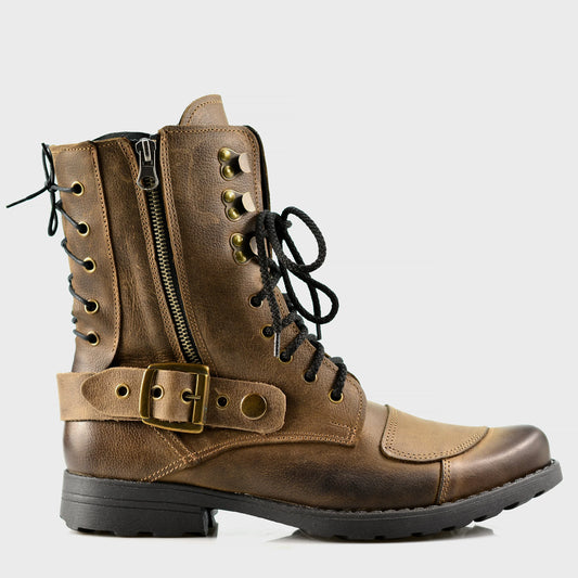 Motocyklové boty All Ride Sonny Hnědé – ručně šité z italské kůže | KarolShoes