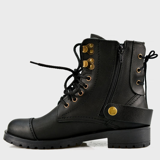 Black Leather Women’s Ankle Boots – Mora | KarolShoes