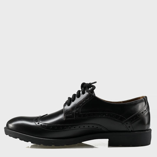 Pánské kožené brogsy Oxford Ridge – ručně šité, černé | KarolShoes