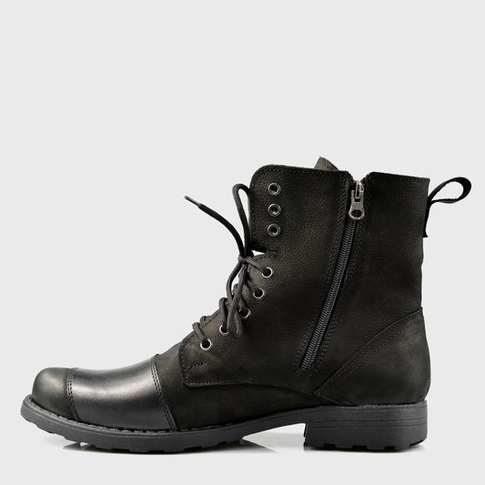 Motocyklové boty All Ride Classic – ručně šité černé boty z italské kůže | KarolShoes