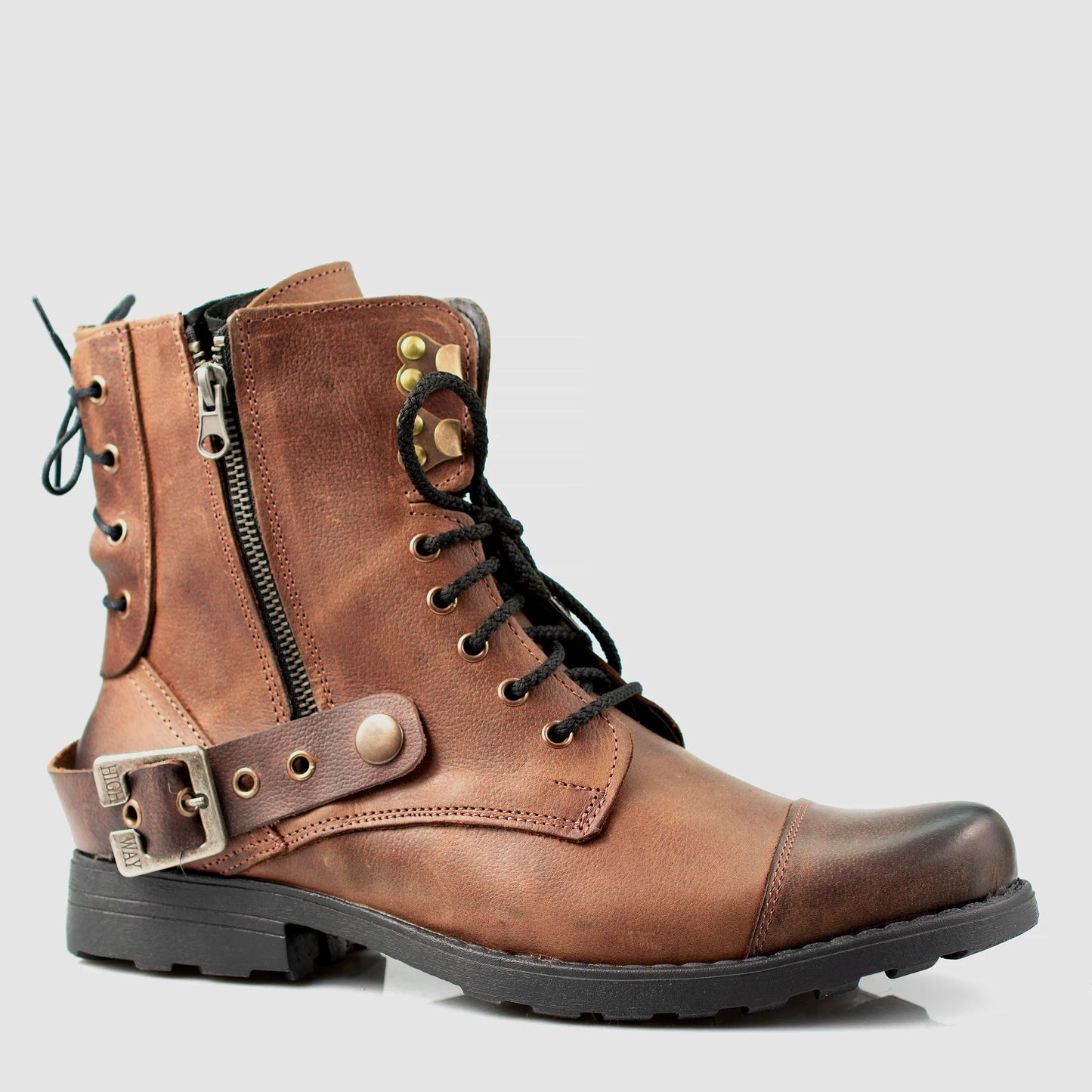 Pánské kožené boty Maron – ručně šité hnědé boty | KarolShoes