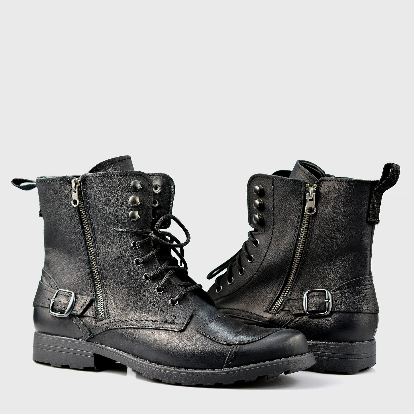 Motocyklové boty All Ride Blake – ručně šité černé boty z italské kůže | KarolShoes