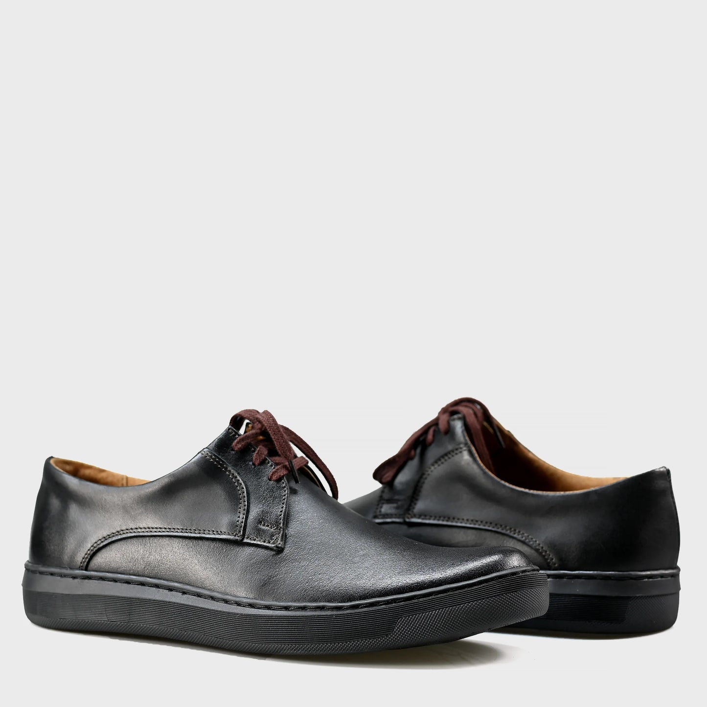Pánské kožené polobotky Luca – ručně šité černé | KarolShoes
