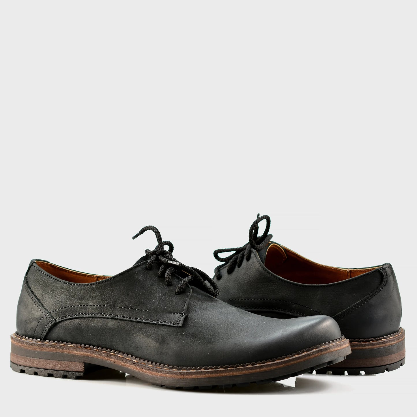 Pánské kožené derby polobotky Aldo – ručně šité černé | KarolShoes