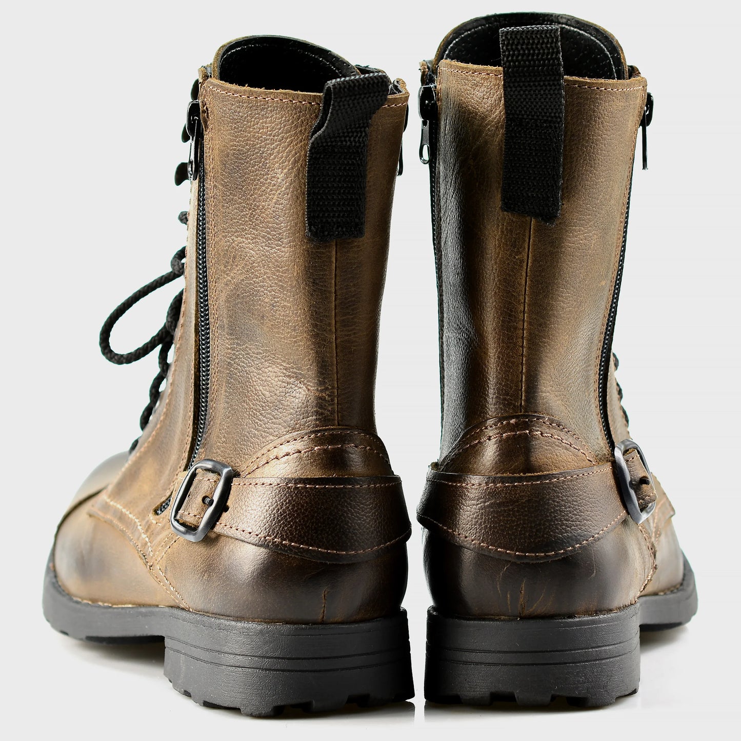Pánské vysoké kožené boty Noah Hnědé – ručně šité z prémiové kůže | KarolShoes