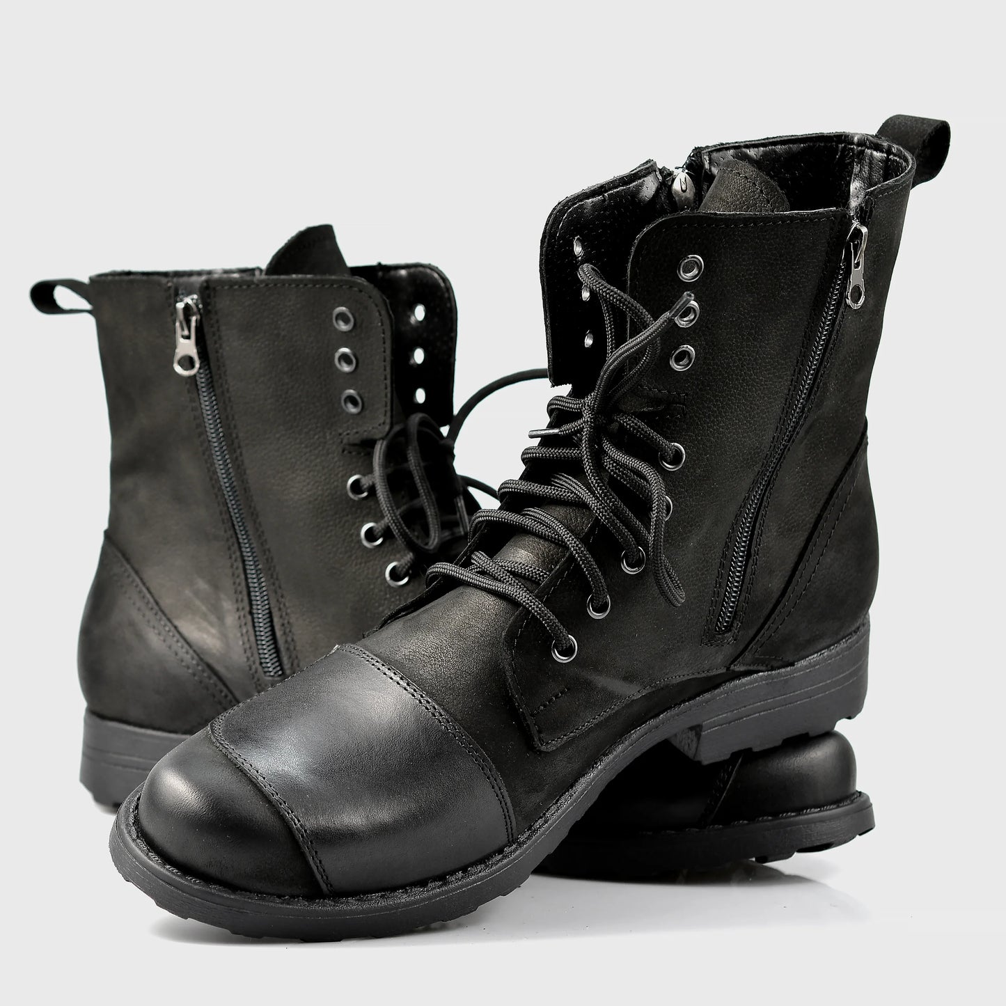 Motocyklové boty All Ride Classic – ručně šité černé boty z italské kůže | KarolShoes
