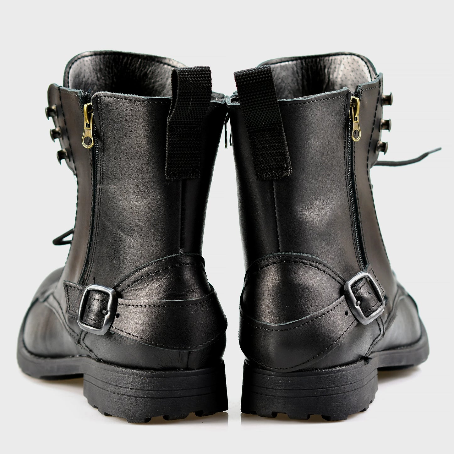 Black Leather Men’s Motorcycle Boots – Ryan | KarolShoes
