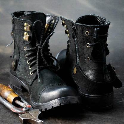 Czarne damskie skórzane botki – Elira | Jordan Handmade Shoes – zdjęcie 10
