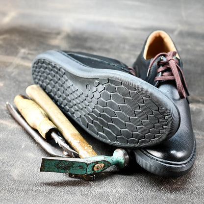 Czarne skórzane półbuty męskie – Luca | Jordan Handmade Shoes – zdjęcie 9
