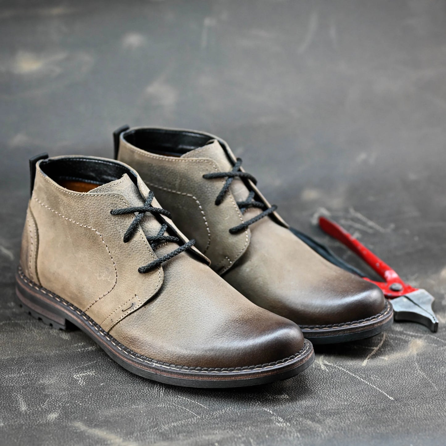 Handmade Brown Leather Men’s Combat Boots – Hawk | KarolShoes