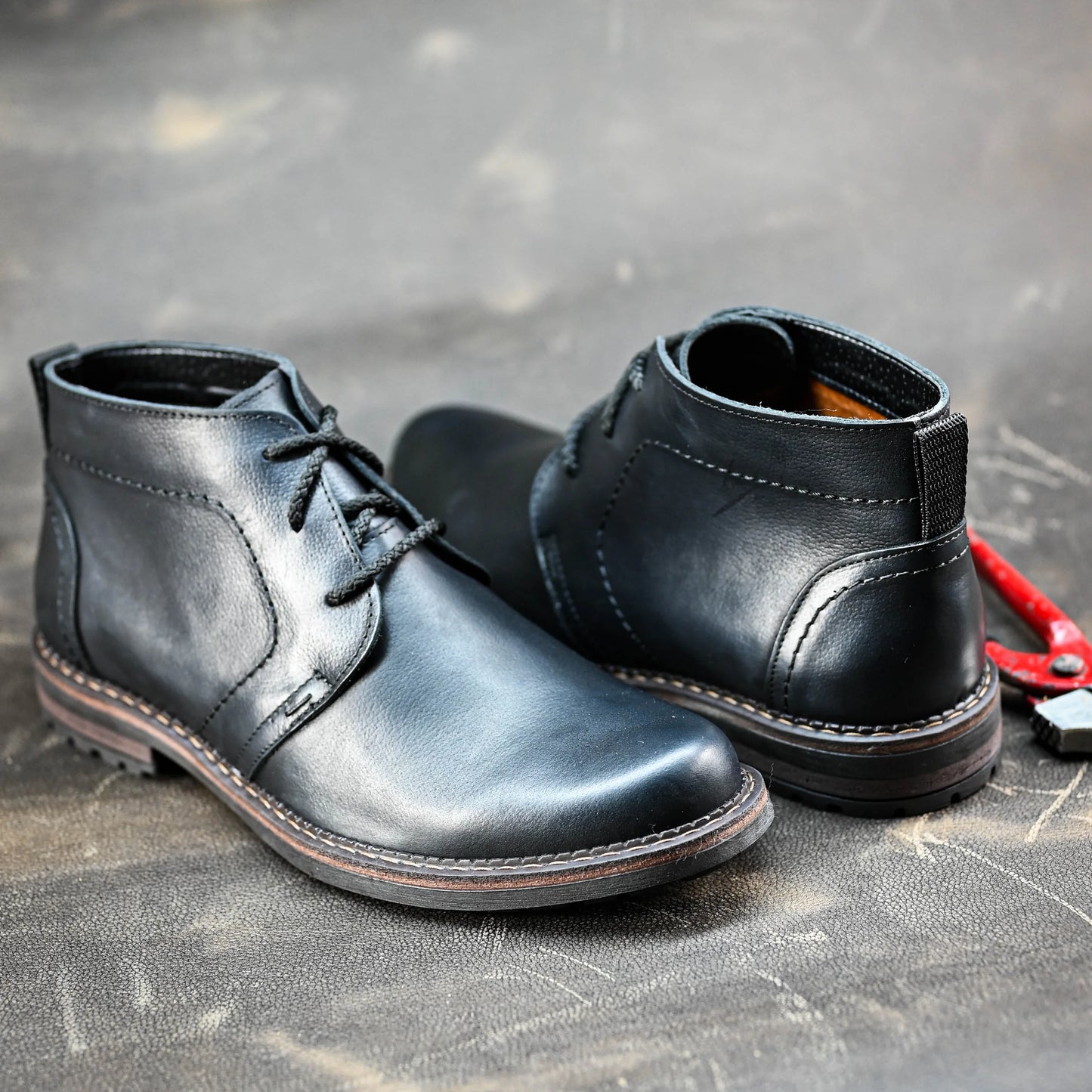 Handmade Black Leather Men’s Combat Boots – Hawk | KarolShoes