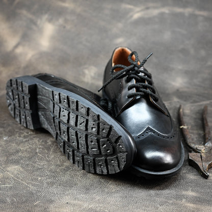 Czarne skórzane brogsy męskie – Oxford Ridge | Jordan Handmade Shoes – zdjęcie 10
