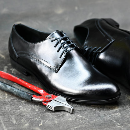 Czarne skórzane półbuty męskie – Milano | Jordan Handmade Shoes – zdjęcie 6