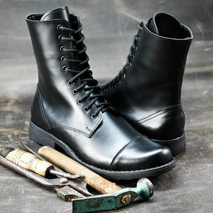 Skórzane męskie wysokie czarne sztyblety – Corvo | Jordan Handmade Shoes – zdjęcie 7