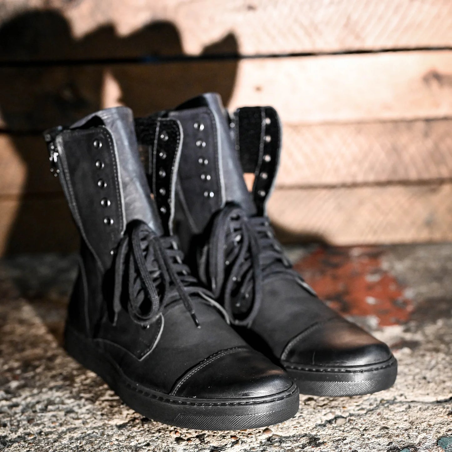 Pánské vysoké kožené boty Liam Černé – ručně šité boty z italské kůže | KarolShoes