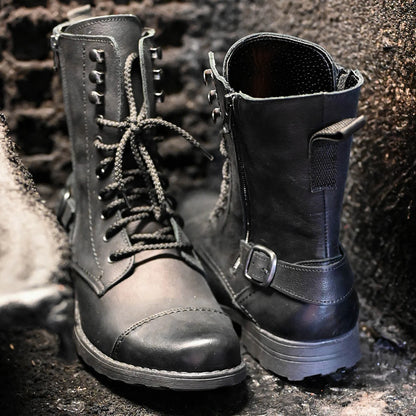 Skórzane męskie wysokie czarne sztyblety – Noah | Jordan Handmade Shoes – zdjęcie 10