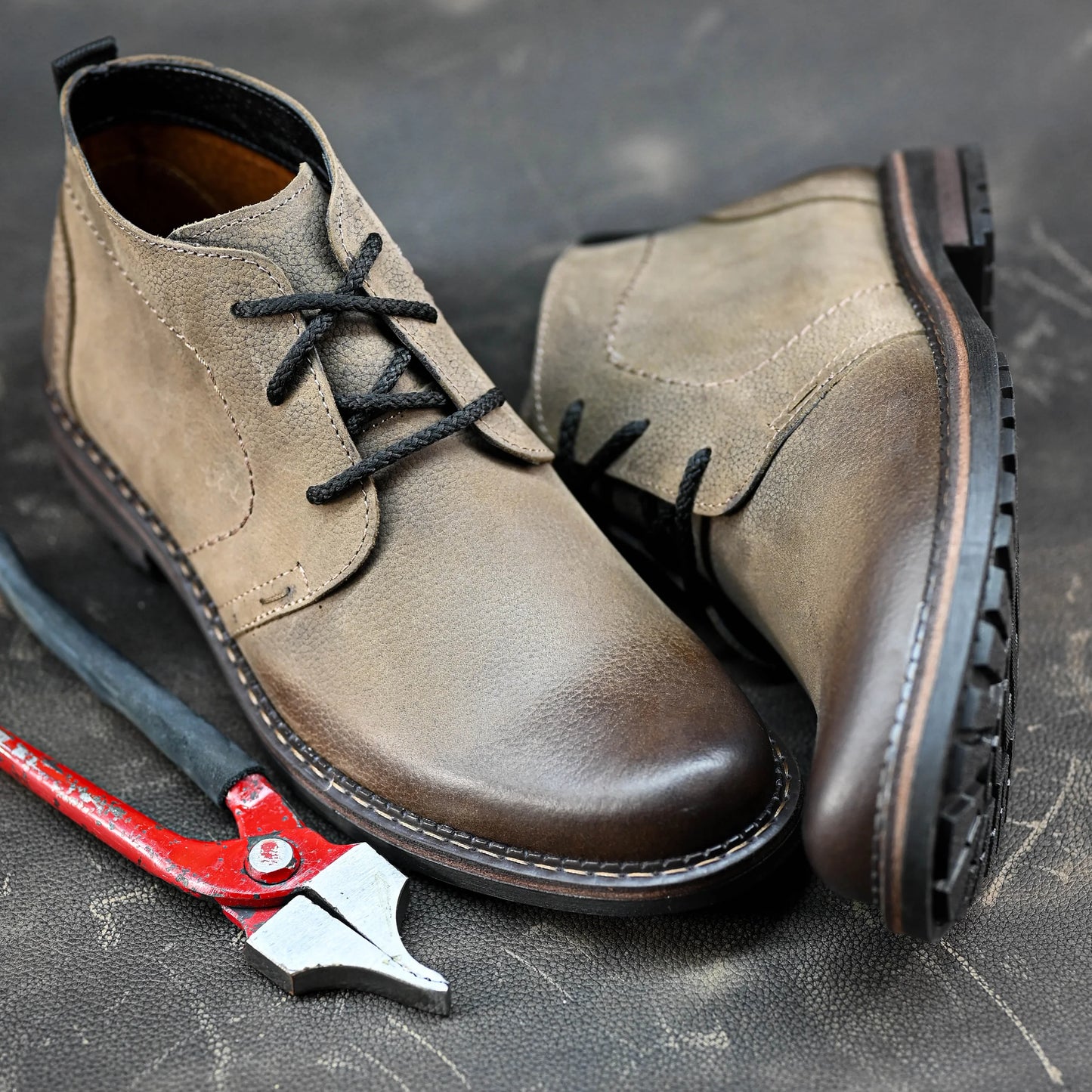 Handmade Brown Leather Men’s Combat Boots – Hawk | KarolShoes