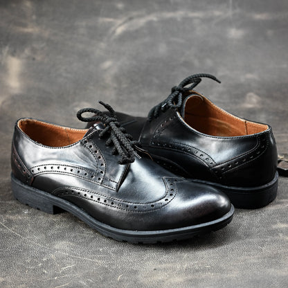 Czarne skórzane brogsy męskie – Oxford Ridge | Jordan Handmade Shoes – zdjęcie 11