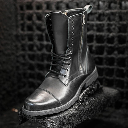 Skórzane męskie wysokie czarne sztyblety – Landon | Jordan Handmade Shoes – zdjęcie 11