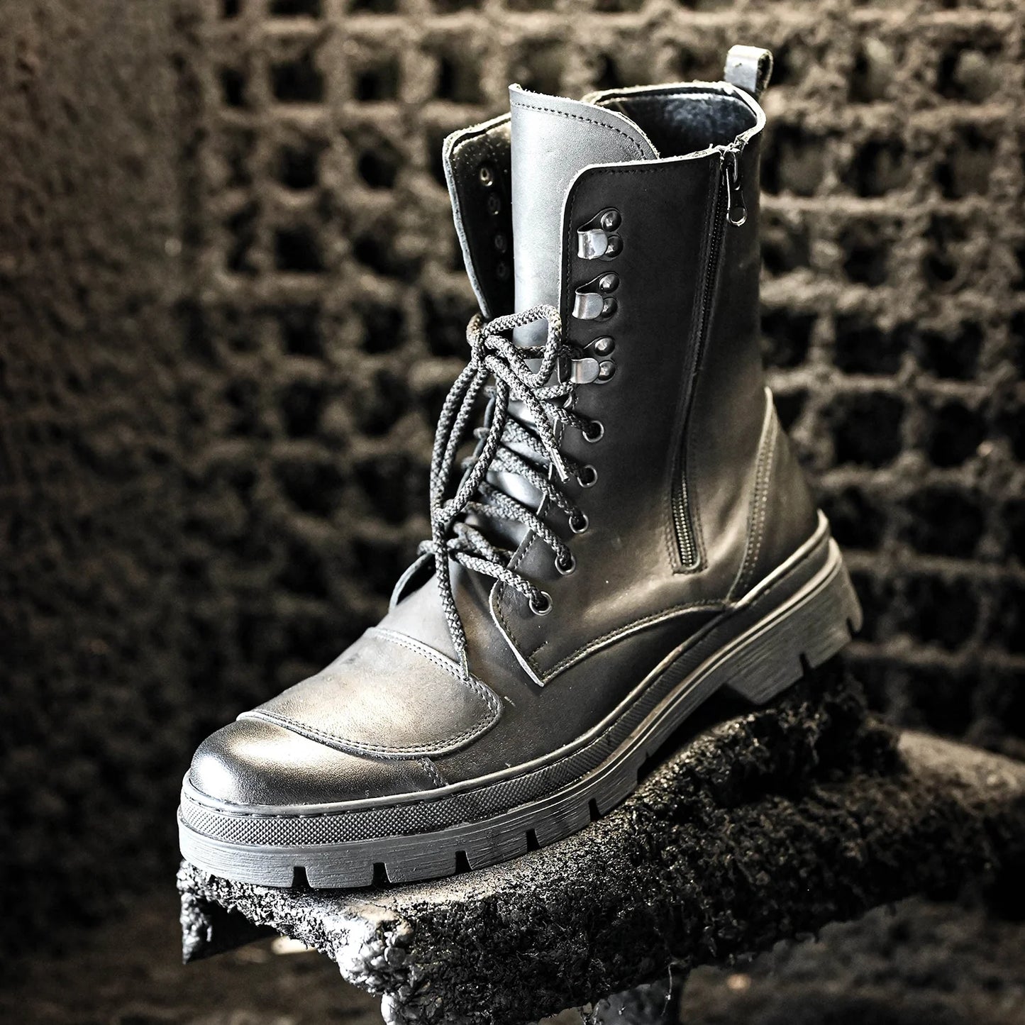 Black Leather Men’s Motorcycle Boots – Gregory | KarolShoes