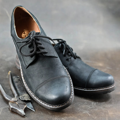 Czarne skórzane półbuty męskie – Mauro | Jordan Handmade Shoes – zdjęcie 10