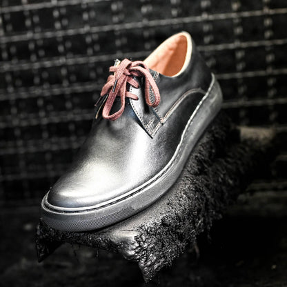 Czarne skórzane półbuty męskie – Luca | Jordan Handmade Shoes – zdjęcie 11