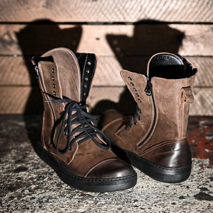 Skórzane męskie wysokie brązowe buty – Liam | Jordan Handmade Shoes – zdjęcie 10