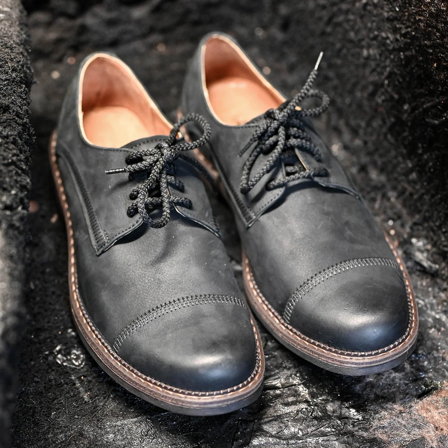 Pánské kožené derby polobotky Mauro – ručně šité | KarolShoes
