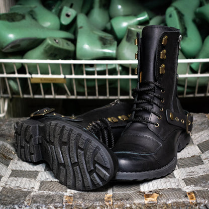 Czarne skórzane buty motocyklowe męskie – Sonny | Jordan Handmade Shoes – zdjęcie 12