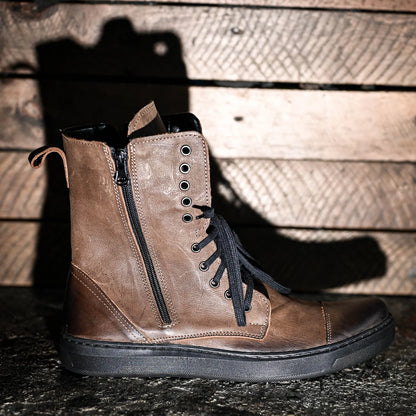 Skórzane męskie wysokie brązowe buty – Liam | Jordan Handmade Shoes – zdjęcie 11