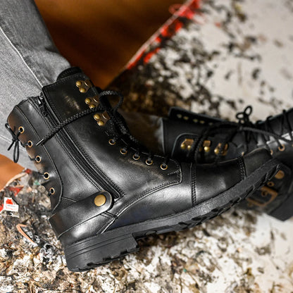 Czarne BS skórzane buty motocyklowe męskie – Sonny | Jordan Handmade Shoes – zdjęcie 13