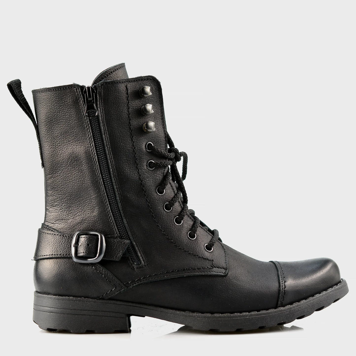 Pánské vysoké kožené boty Noah Černé – ručně šité z prémiové kůže | KarolShoes