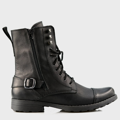 Skórzane męskie wysokie czarne sztyblety – Noah | Jordan Handmade Shoes – zdjęcie 1