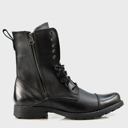 Skórzane męskie wysokie czarne sztyblety – Landon | Jordan Handmade Shoes – zdjęcie 1