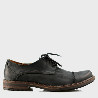 Czarne skórzane półbuty męskie – Mauro | Jordan Handmade Shoes – zdjęcie 1