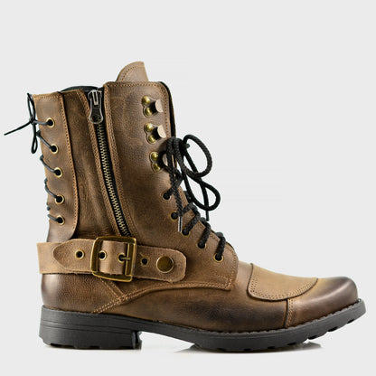 Brązowe skórzane buty motocyklowe męskie – Sonny | Jordan Handmade Shoes – zdjęcie 1