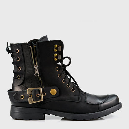 Czarne skórzane buty motocyklowe męskie – Chad | Jordan Handmade Shoes – zdjęcie 1