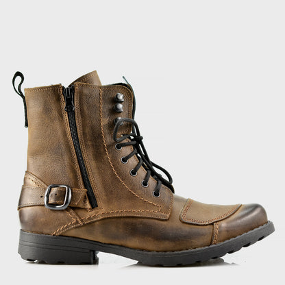Brązowe skórzane buty motocyklowe męskie – Blake | Jordan Handmade Shoes – zdjęcie 1