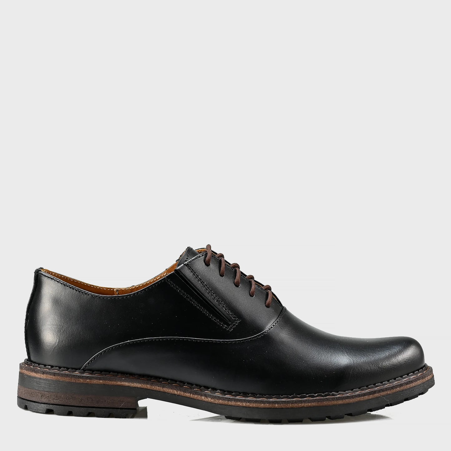 Pánské kožené derby polobotky Dario – ručně šité černé | KarolShoes