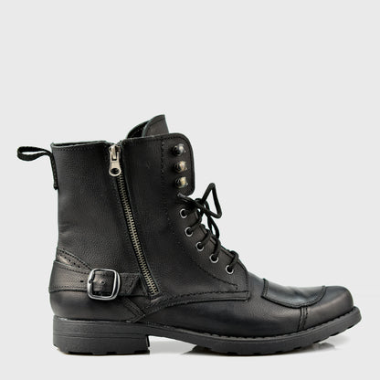 Czarne skórzane buty motocyklowe męskie – Blake | Jordan Handmade Shoes – zdjęcie 1