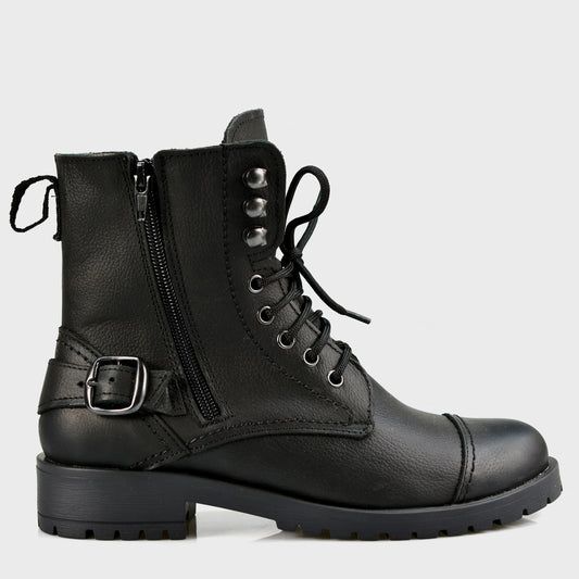 Dámské kotníkové boty Alexa – ručně šité z černé italské kůže | KarolShoes