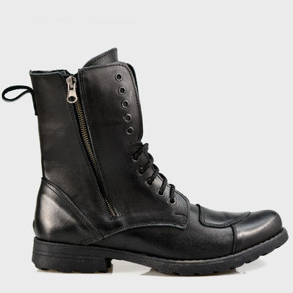 Czarne skórzane buty motocyklowe męskie – Hunter | Jordan Handmade Shoes – zdjęcie 1