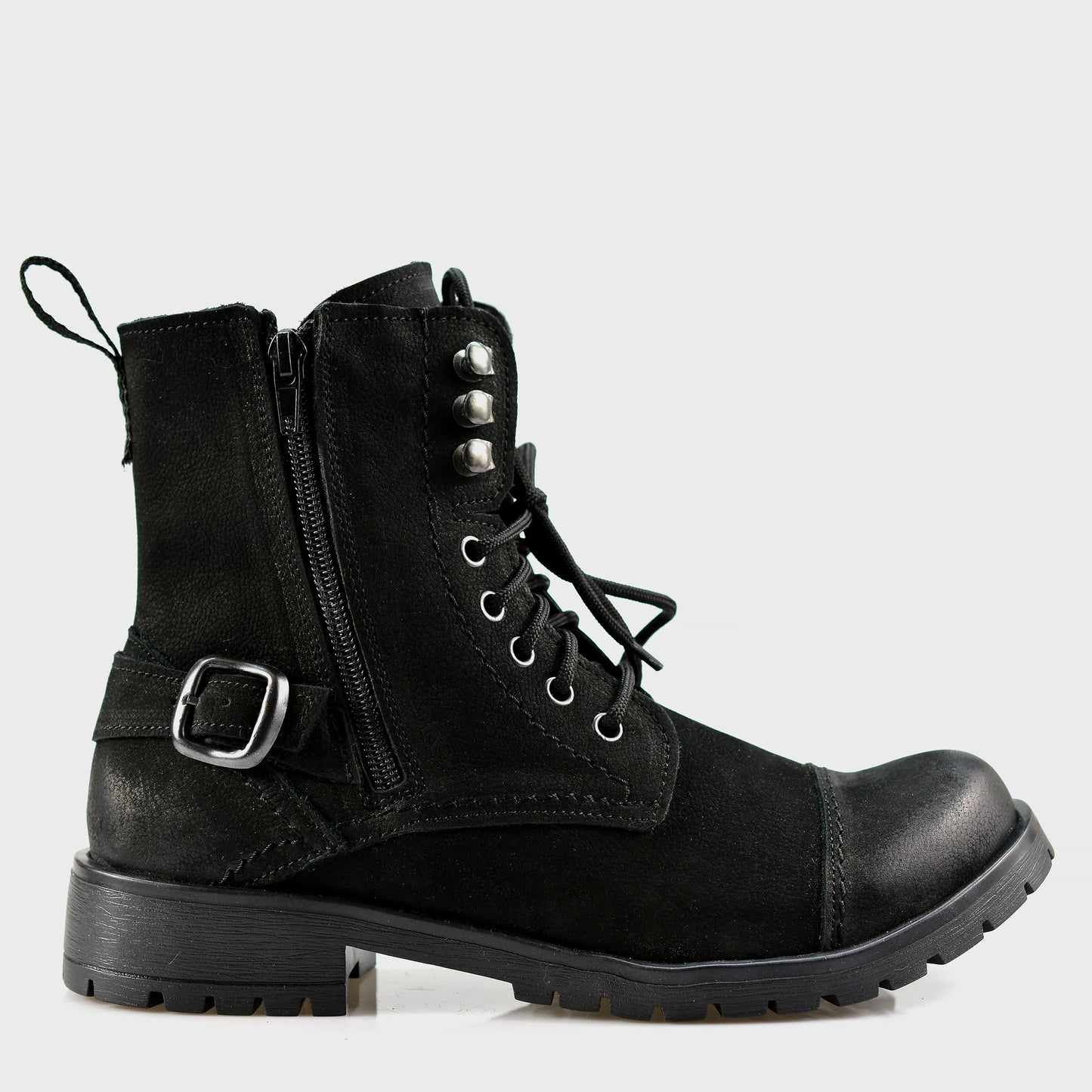 Dámské kotníkové boty Aria – ručně šité černé boty z italské kůže | KarolShoes