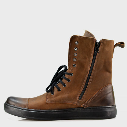 Skórzane męskie wysokie brązowe buty – Liam | Jordan Handmade Shoes – zdjęcie 2