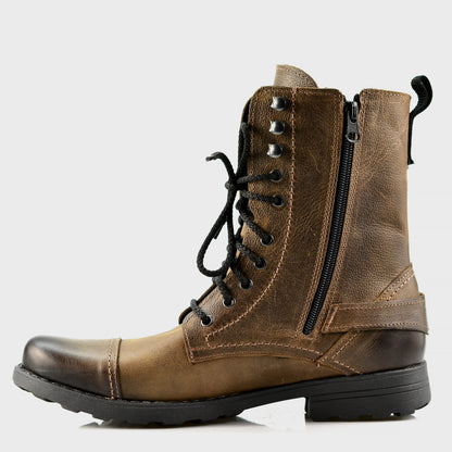 Skórzane męskie wysokie brązowe sztyblety – Noah | Jordan Handmade Shoes – zdjęcie 2