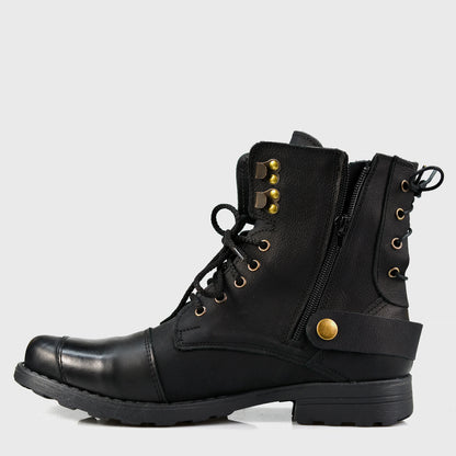 Czarne skórzane buty motocyklowe męskie – Chad | Jordan Handmade Shoes – zdjęcie 2