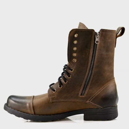 Skórzane męskie wysokie brązowe sztyblety – Landon | Jordan Handmade Shoes – zdjęcie 2
