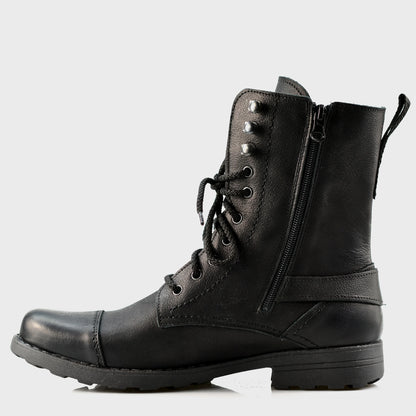 Skórzane męskie wysokie czarne sztyblety – Noah | Jordan Handmade Shoes – zdjęcie 2